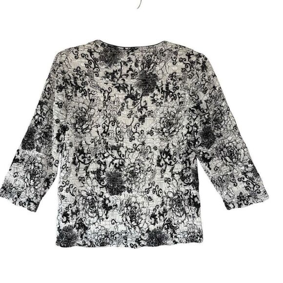 Vintage Style east 5th Lace White Black Floral Paisley Blouse Top V Neck Size MP - Picture 6 of 7